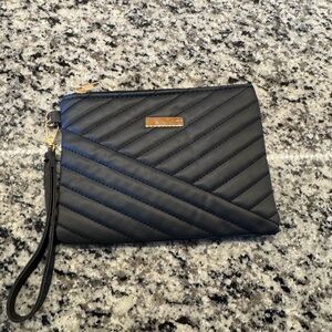 Black Quilted Wristlet Clutch